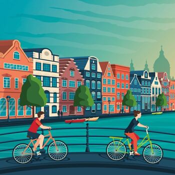 Affiche Voyage Amsterdam Pays-Bas - 50x70 cm 2