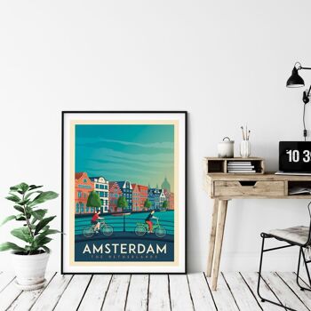 Affiche Voyage Amsterdam Pays-Bas - 50x70 cm 4
