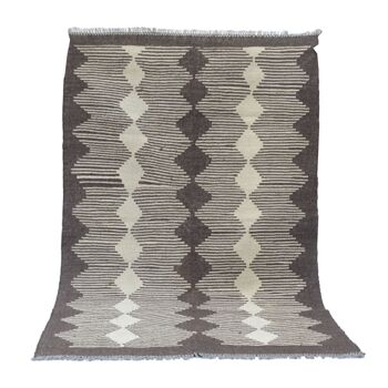 Tapis Kilim Sable Argenté Moderne 7