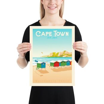 Affiche Voyage Le Cap Afrique du Sud - Muizenberg Beach - 30x40 cm 3
