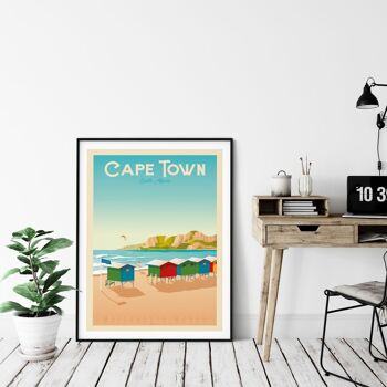 Affiche Voyage Le Cap Afrique du Sud - Muizenberg Beach - 30x40 cm 4