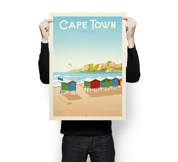 Affiche Voyage Le Cap Afrique du Sud - Muizenberg Beach - 50x70 cm 3