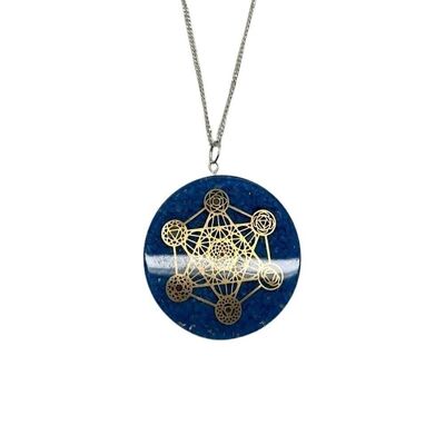 Vie Chakra Metatron Turquoise (Stabilised) Orgonite Reiki Pendant, 5cm