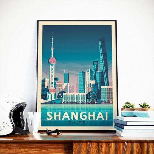 Affiche Voyage Shanghai Chine - 30x40 cm