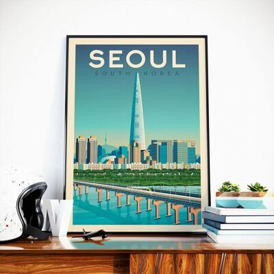 Seoul South Korea Travel Poster - 30x40 cm