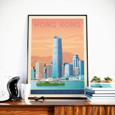 Poster di viaggio a Hong Kong Cina - 50x70 cm