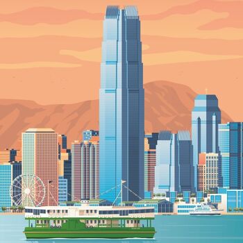Affiche Voyage Hong Kong Chine - 50x70 cm 2
