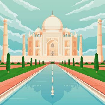 Affiche Voyage Taj Mahal Agra Inde - 50x70 cm 2