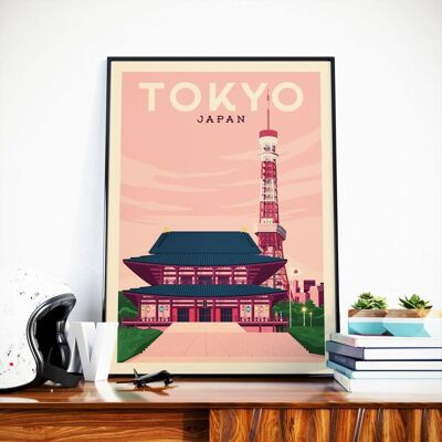 Tokyo Japan Travel Poster - 30x40 cm