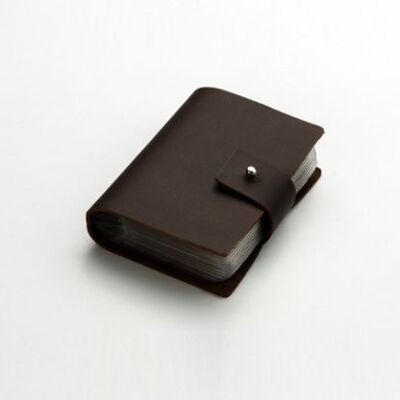 Chocolate Brown "Clasp" leather card holder