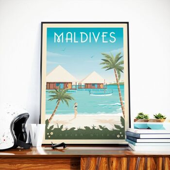 Affiche Voyage Ile des Maldives Asie - 30x40 cm 1