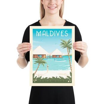 Affiche Voyage Ile des Maldives Asie - 30x40 cm 3