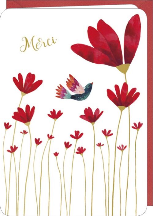 Carte double CORRESPONDANCES - Aurélie Blanz « The red flowers »