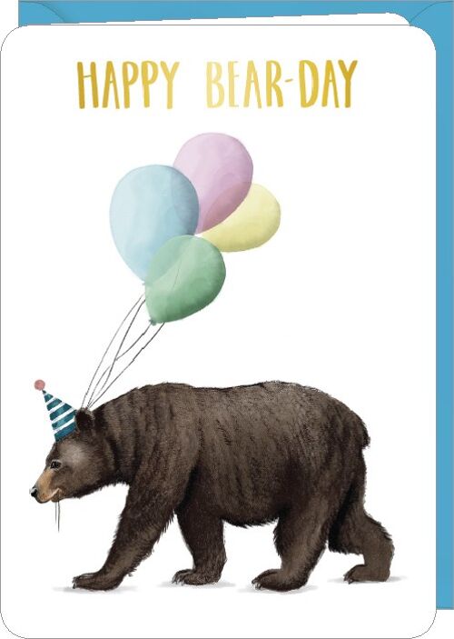 Carte double CORRESPONDANCES - Rosie Hilyer « Happy Bear-day »