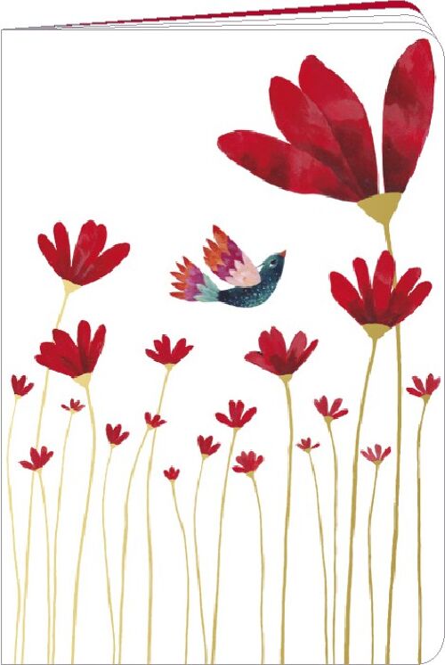 Carnet de poche finition dorure CODE CINQ - Aurélie Blanz « Les fleurs rouges »