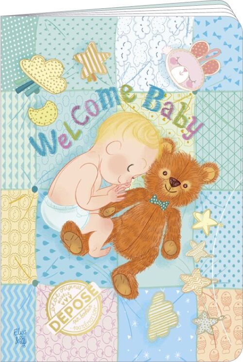 Carnet de poche finition dorure CODE CINQ - Audrey Bussi & Elisa Rochetain « Welcome Baby »