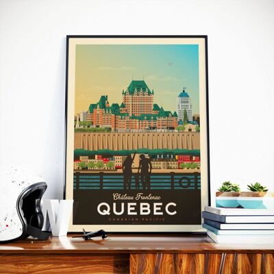 Poster di viaggio del Quebec Canada - Chateau Frontenac - 30x40 cm