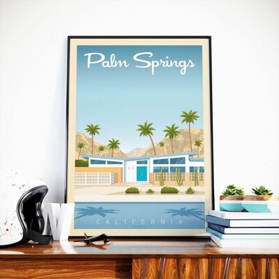 Póster de viaje de Palm Springs California - Hotel Saguaro - Estados Unidos - 30x40 cm