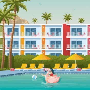 Affiche Voyage Palm Springs Californie - Saguaro Hotel - Etats-Unis - 30x40 cm 2