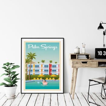 Affiche Voyage Palm Springs Californie - Saguaro Hotel - Etats-Unis - 30x40 cm 4
