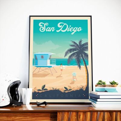 Poster di viaggio a San Diego California - Stati Uniti - 30x40 cm