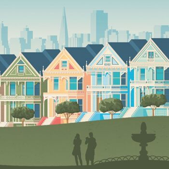 Affiche Voyage San Francisco Californie - Painted Ladies - Etats-Unis - 30x40 cm 2