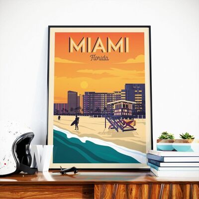 Affiche Voyage Miami Floride - Etats-Unis - 30x40 cm
