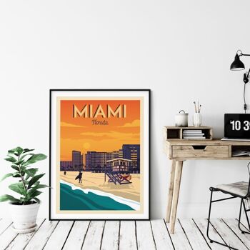 Affiche Voyage Miami Floride - Etats-Unis - 50x70 cm 4