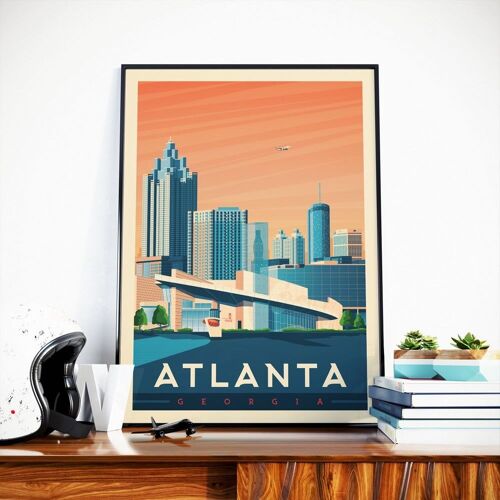 Affiche Voyage Atlanta Géorgie - Etats-Unis - 50x70 cm