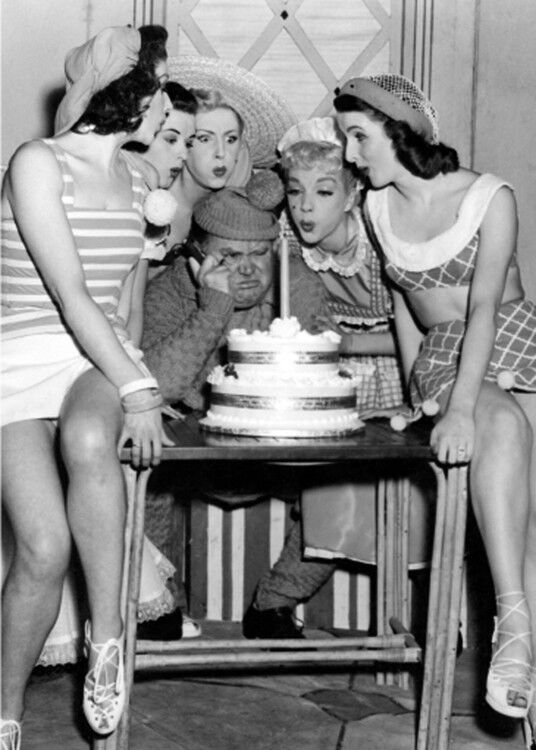 Grumpy man with cake blank greetings card