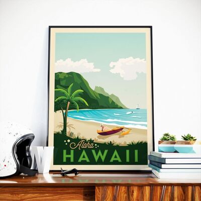 Affiche Voyage Hawaii Etats-Unis - 30x40 cm