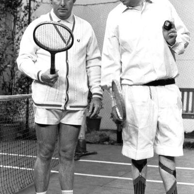 Morecambe & Wise in tennis outfits blank greetings card