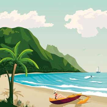 Affiche Voyage Hawaii Etats-Unis - 50x70 cm 2