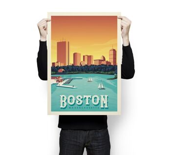 Affiche Voyage Boston Massahcusetts - Etats-Unis - 50x70 cm 3