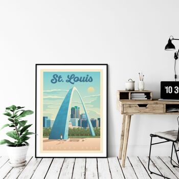 Affiche Voyage Saint Louis Missouri - Etats-Unis - 30x40 cm 4