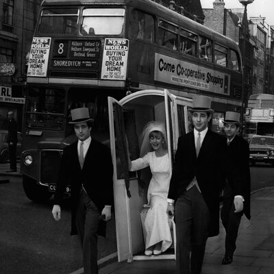 Tarjeta de felicitación en blanco de la boda de Londres