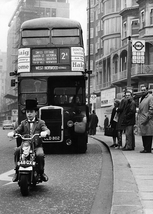 Bike and bus blank greetings card