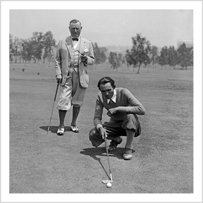 Golfers square blank greetings card