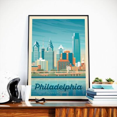 Póster de viaje de Filadelfia, Pensilvania - Estados Unidos - 30x40 cm