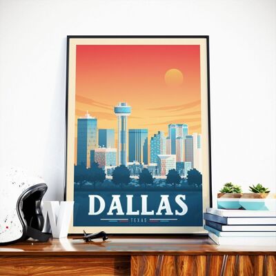 Póster de viaje de Dallas Texas - Estados Unidos - 30x40 cm