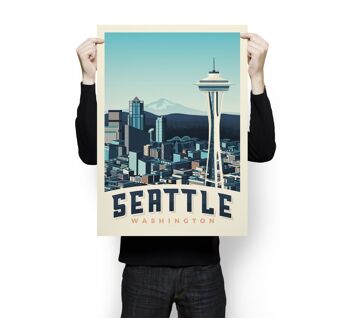 Affiche Voyage Seattle Space Needle - Etats-Unis - 50x70 cm 3