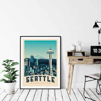 Affiche Voyage Seattle Space Needle - Etats-Unis - 50x70 cm 4