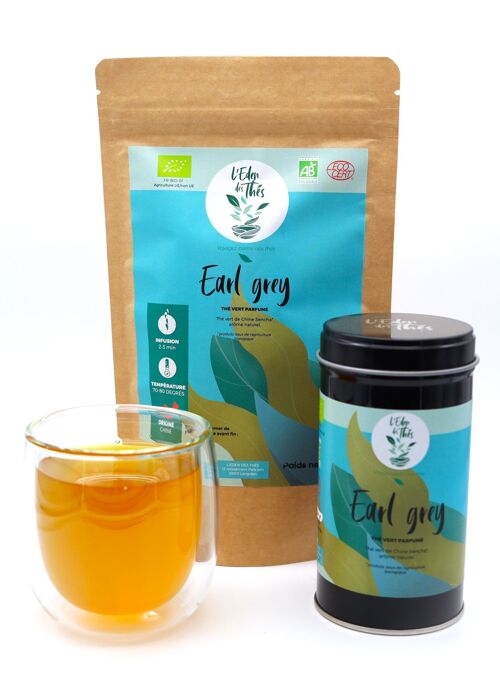 Thé vert- Earl grey- Sachet 80g