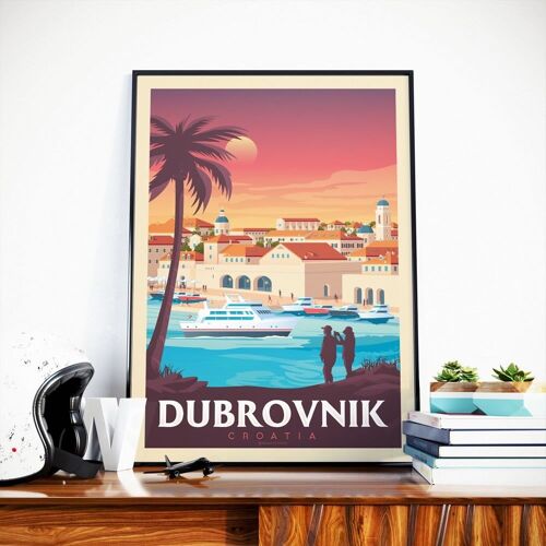 Affiche Voyage Dubrovnik Croatie - 30x40 cm