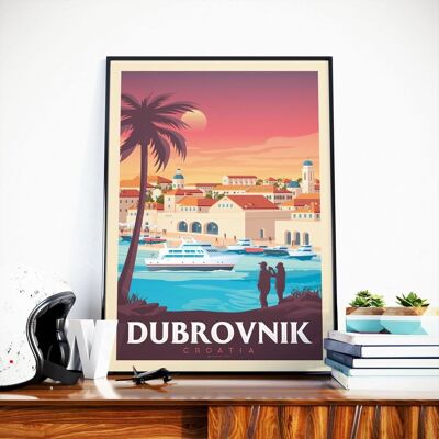 Póster de viaje de Dubrovnik Croacia - 30x40 cm