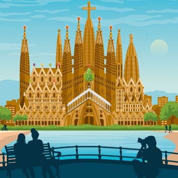 Affiche Voyage Barcelone Espagne - Sagrada Familia - 50x70 cm 2