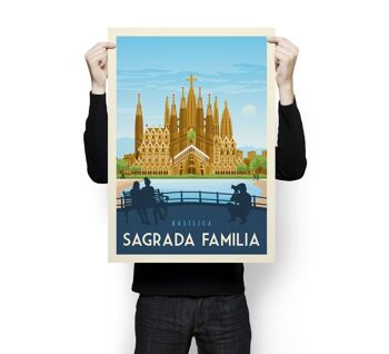 Affiche Voyage Barcelone Espagne - Sagrada Familia - 50x70 cm 3