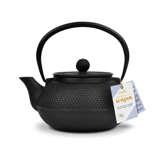 Black Hobnail Cast Iron Chinese Hobnail Teapot by Charbrew - 650ml Teakettle