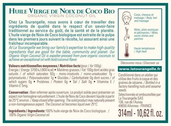 Huile Vierge de Noix de Coco BIO 314ml 8