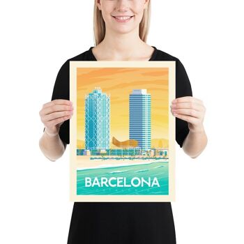 Affiche Voyage Barcelone Espagne - Port Olympic - 30x40 cm 3